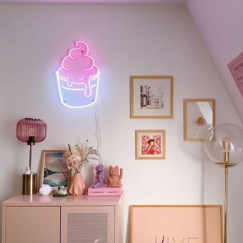 Soft serve (Ice cream), neon LED sign