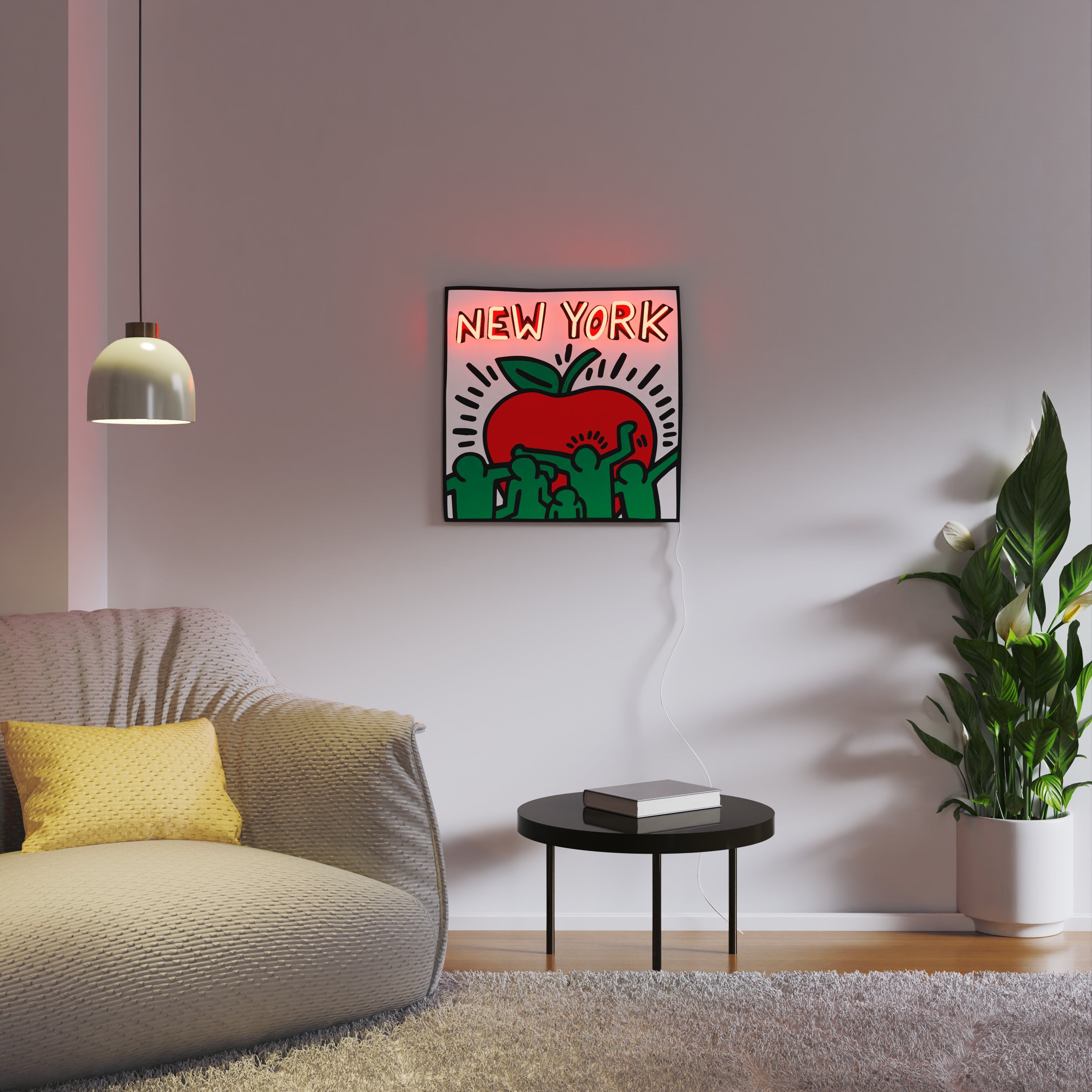 New York Yellowpop x Keith Haring, neon LED sign