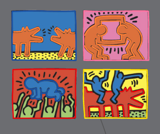 Mix Colored Yellowpop x Keith Haring, neon LED sign