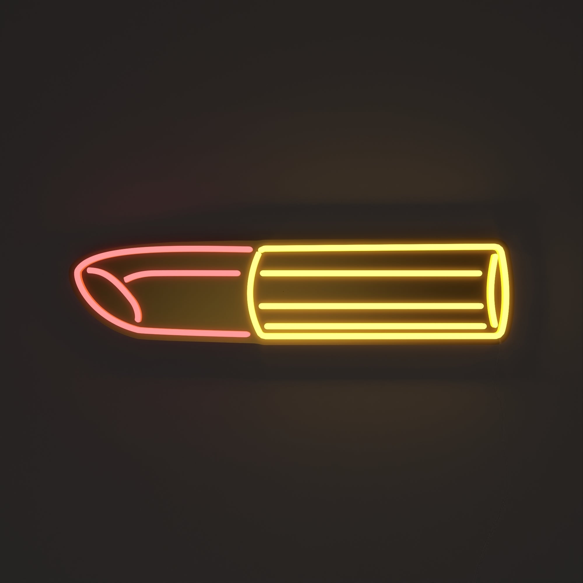Golden Lipstick by Tom Wesselmann, neon LED sign