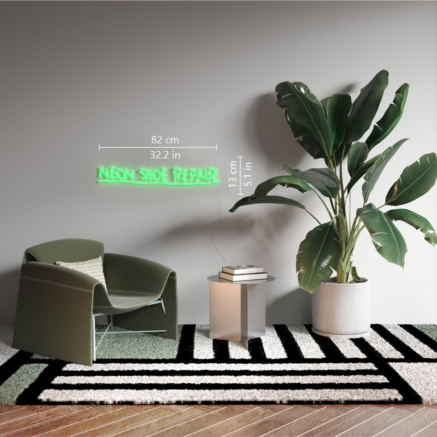 Neon Shoe Repair YP x Jean Michel Basquiat, neon LED sign