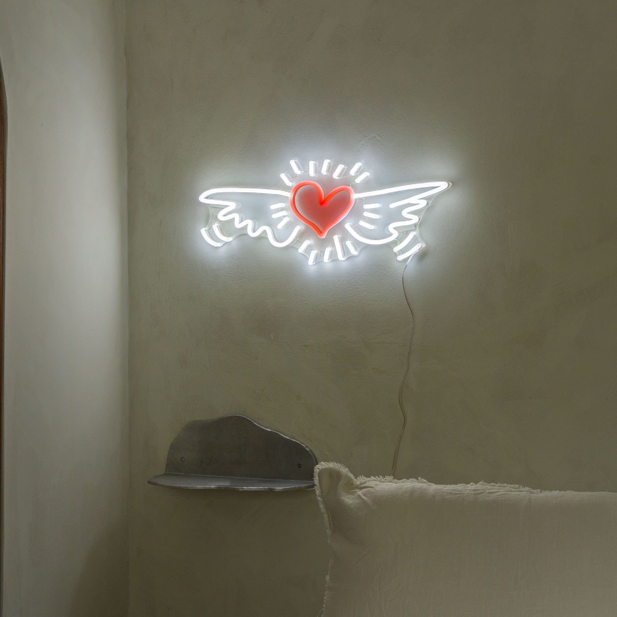 Wing Heart, YP x Keith Haring, neon LED sign