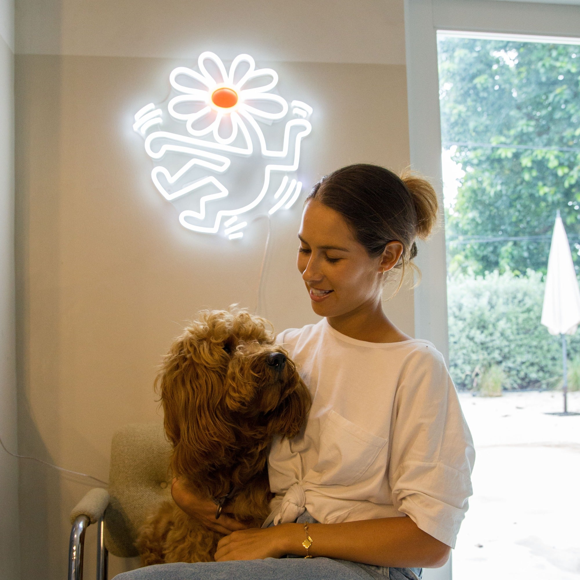 Flower Head, YP x Keith Haring, neon LED sign