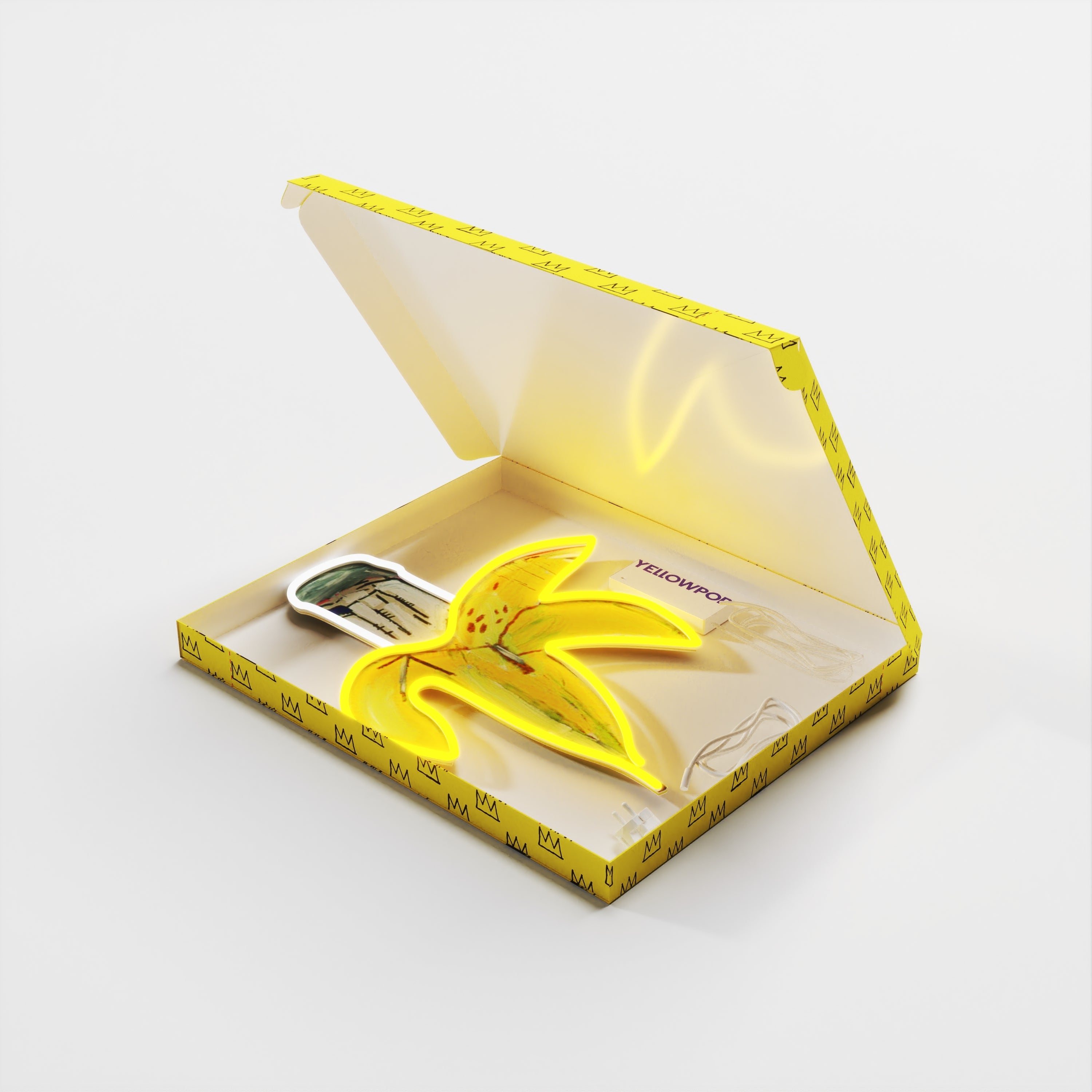 Banana YP x Jean Michel Basquiat, neon LED sign
