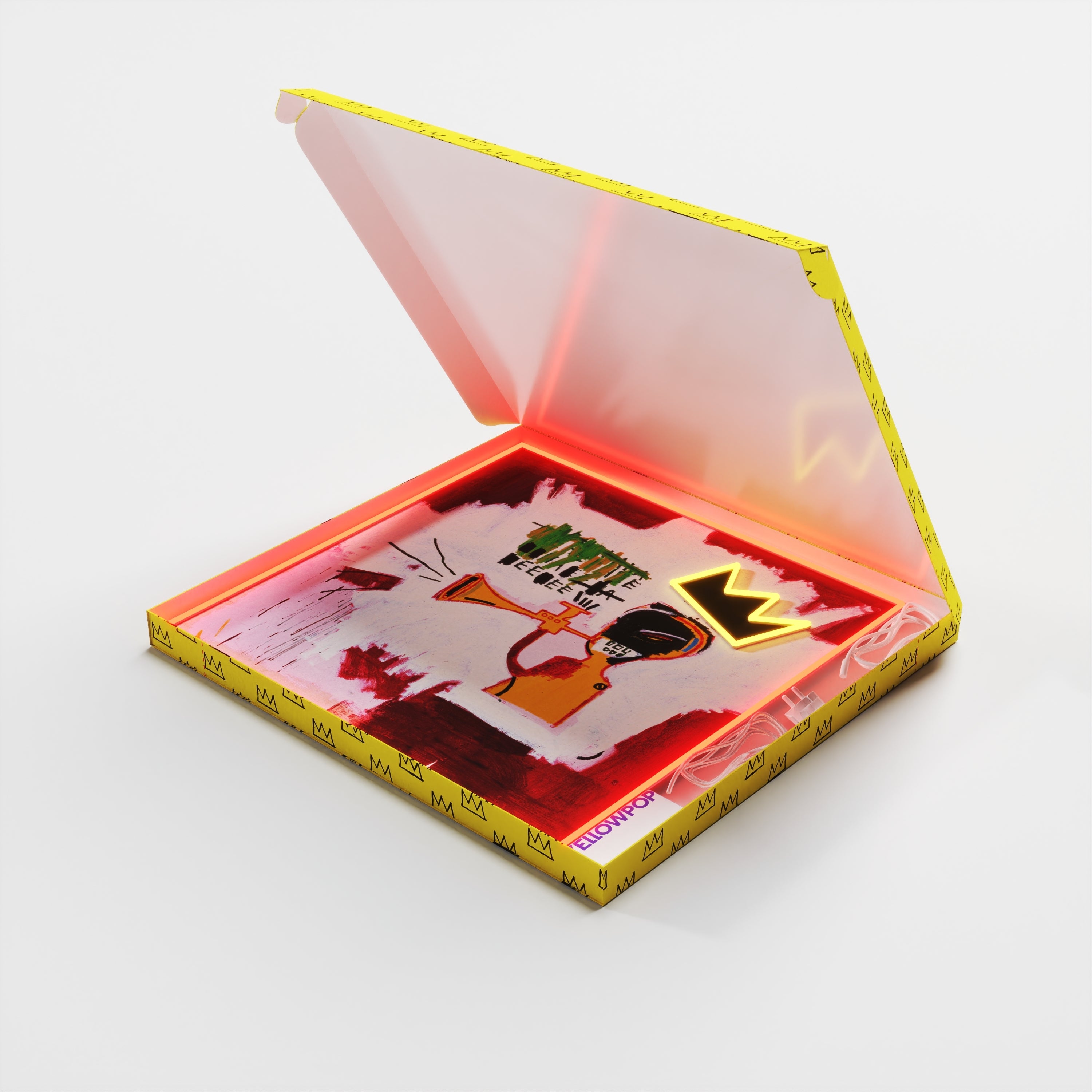 Trumpet Painting YP x Jean Michel Basquiat, neon LED sign