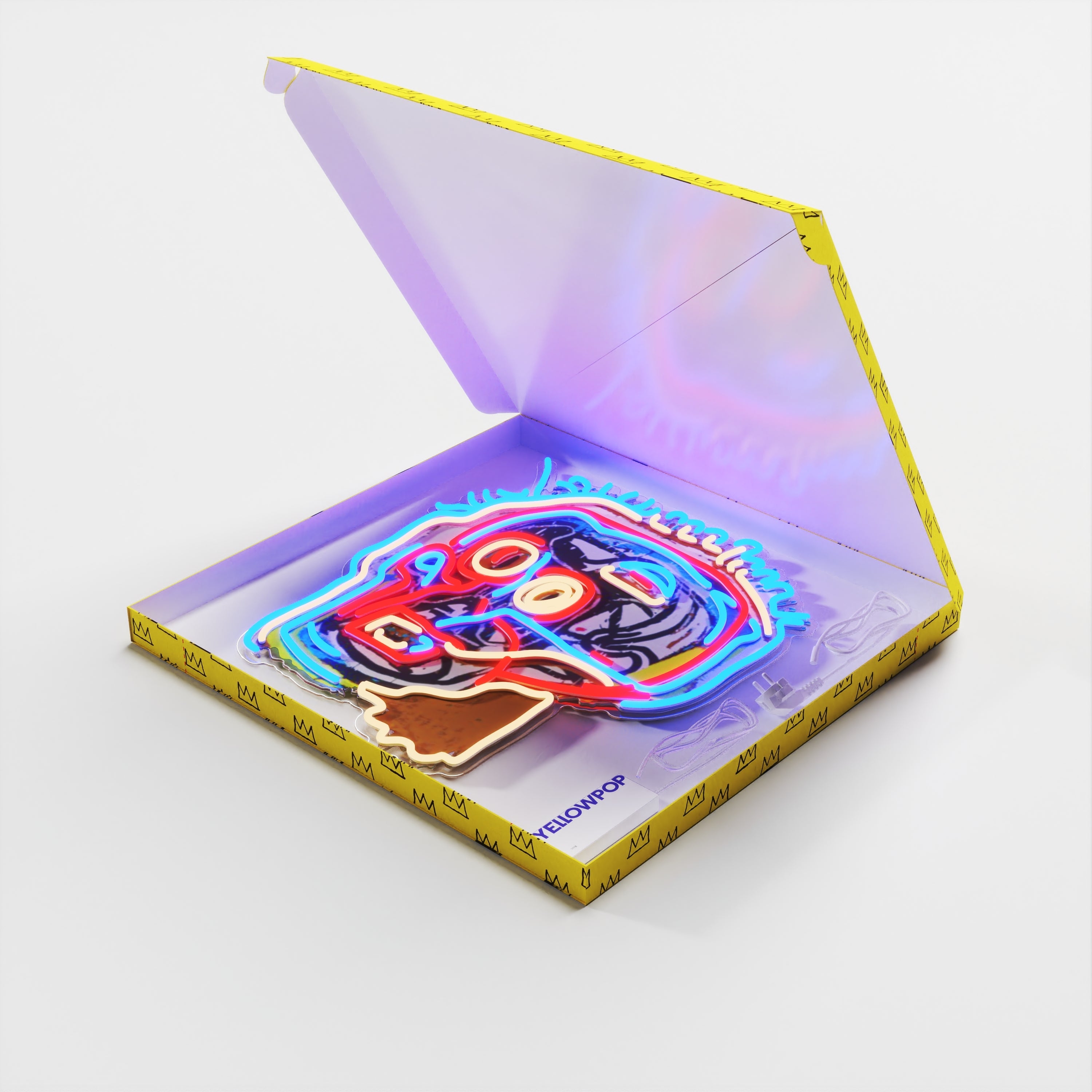 Untitled (Head) YP x Jean Michel Basquiat, neon LED sign