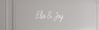 Custom text: Elio & Joy