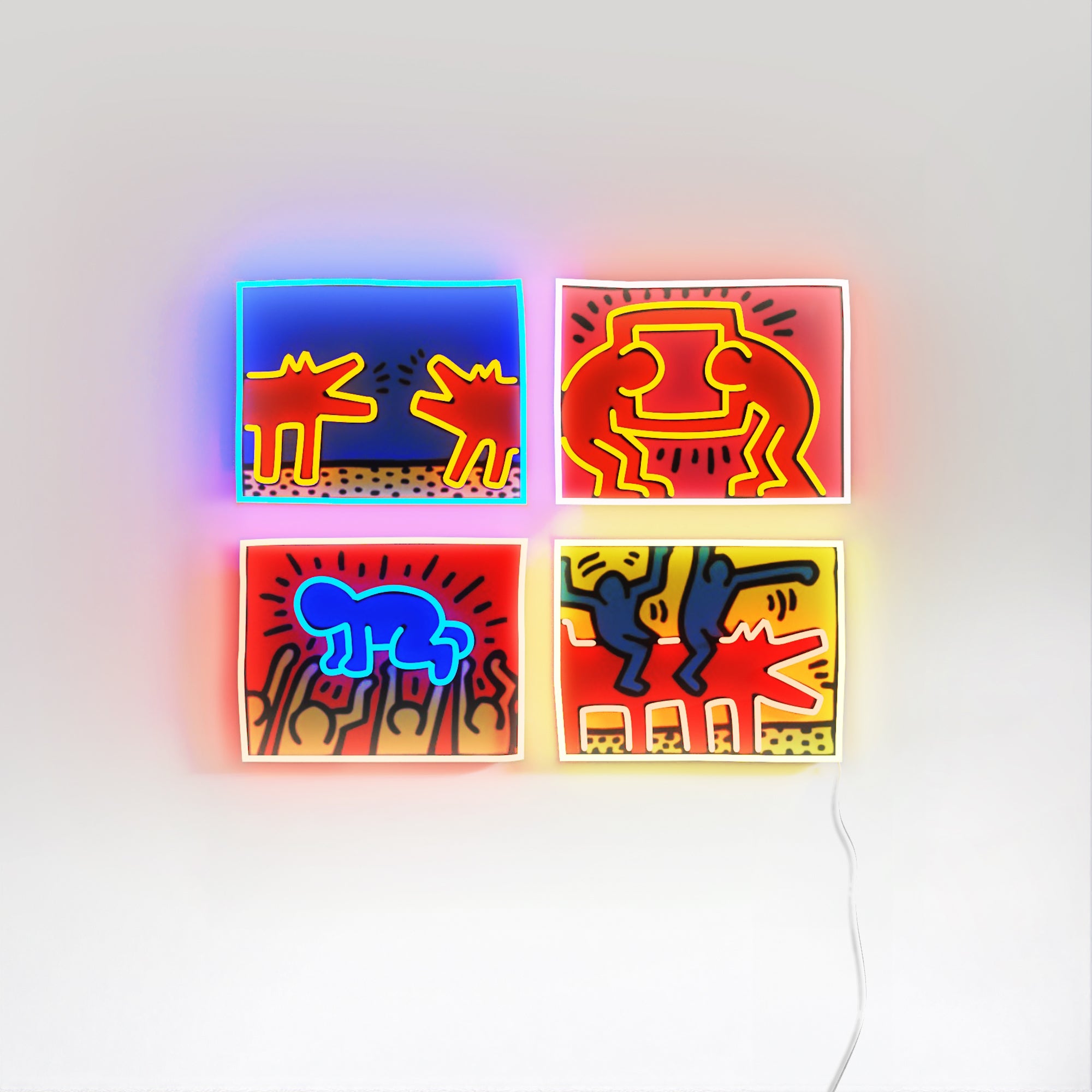 Mix Colored Yellowpop x Keith Haring, neon LED sign