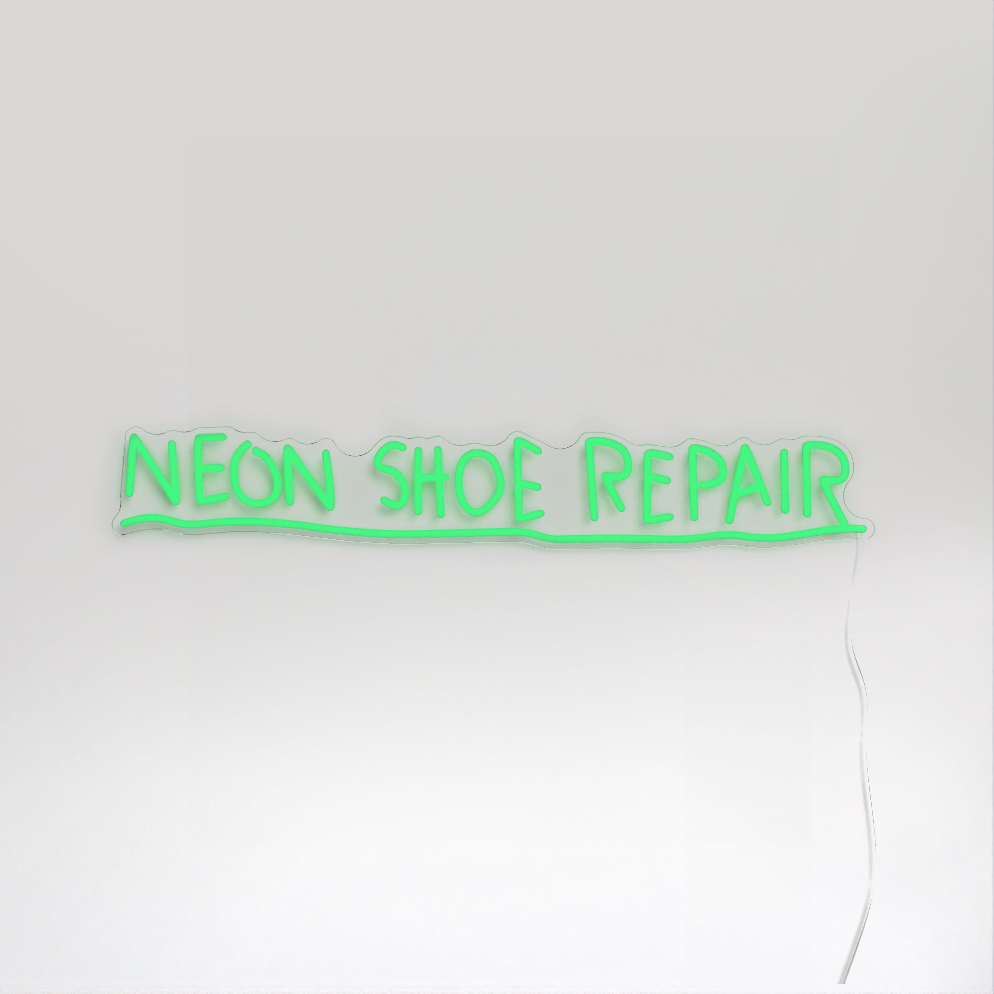 Neon Shoe Repair YP x Jean Michel Basquiat, neon LED sign