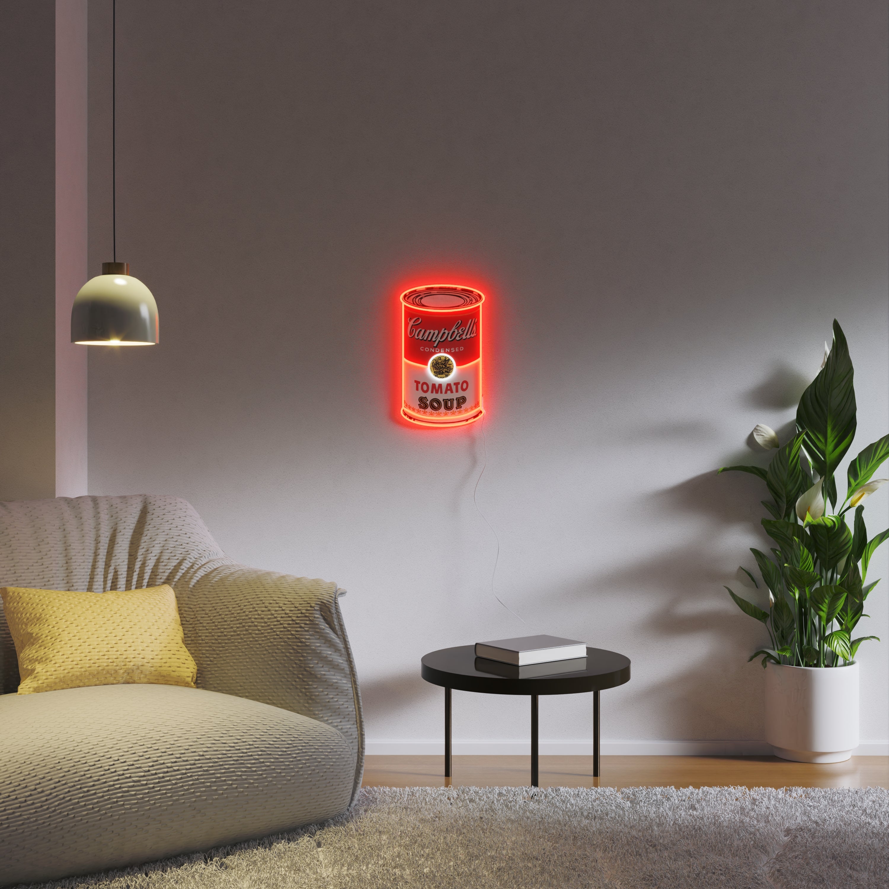 New Campbell, Yellowpop x Andy Warhol, neon LED sign