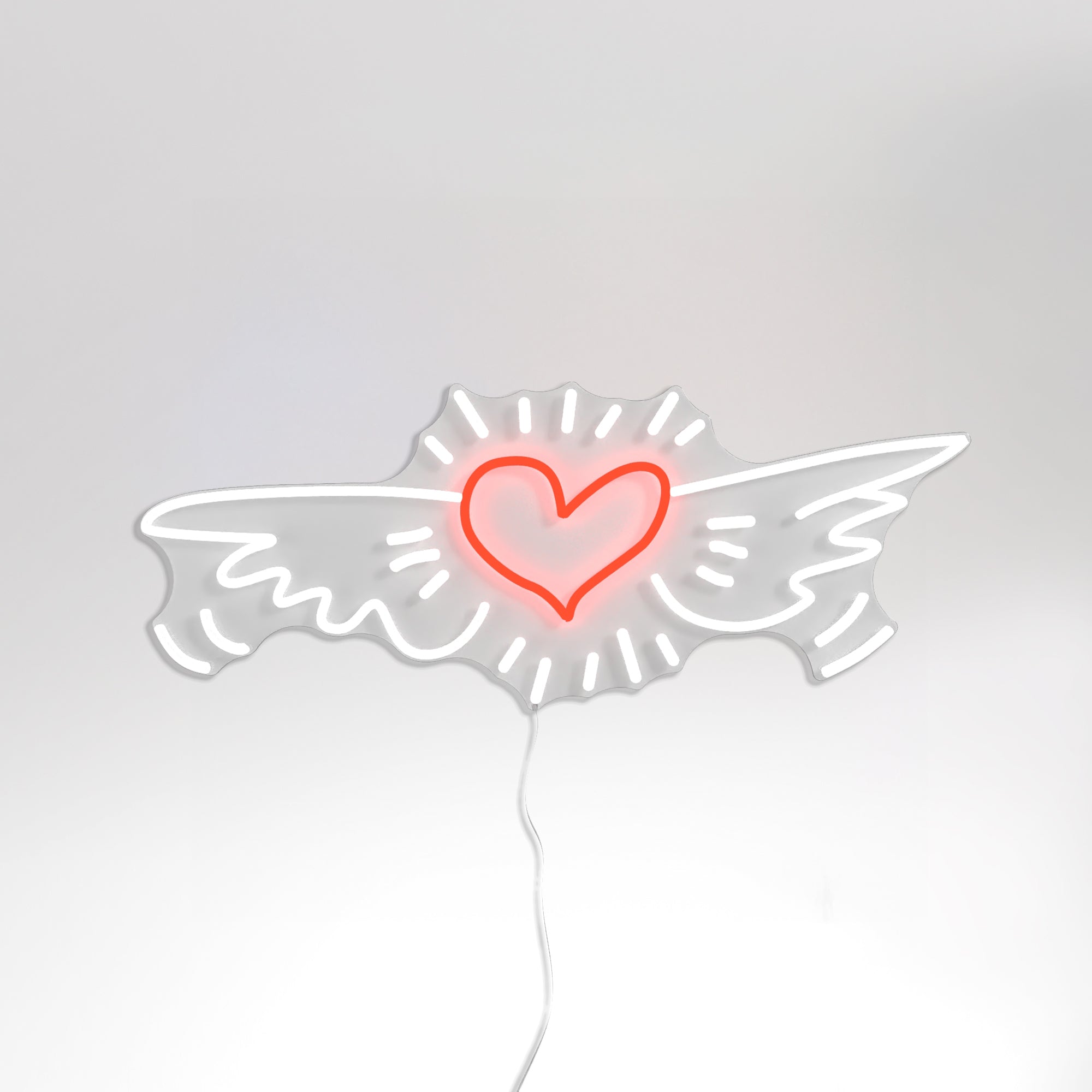 Wing Heart, YP x Keith Haring, neon LED sign