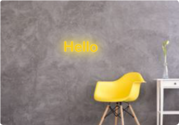 Custom text: Hello