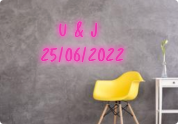 Custom text: U & J
25/06/2022