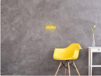 Custom text: Hello