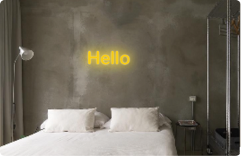 Custom text: Hello