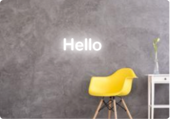 Custom text: Hello