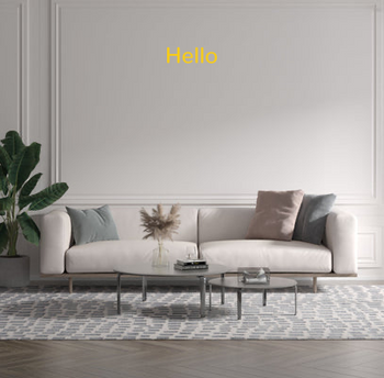 Custom text: Hello