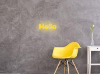 Custom text: Hello