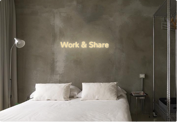 Custom text: Work & Share