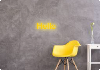 Custom text: Hello