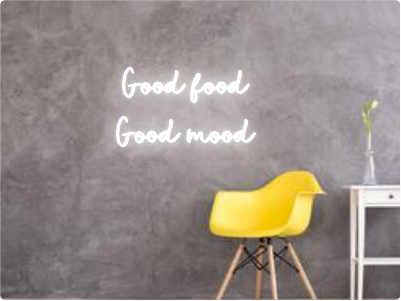 Custom text: Good food
Good mood