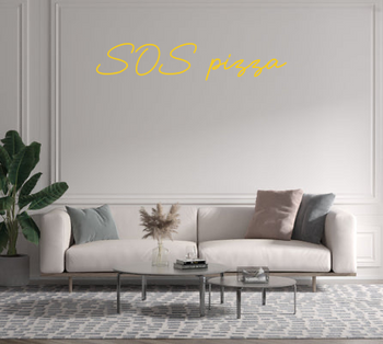 Custom text: SOS pizza