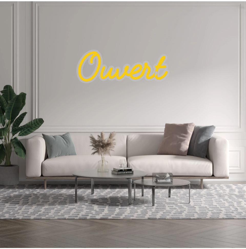 Custom text: Ouvert