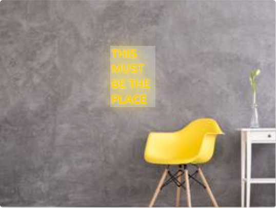 Custom text: THIS
MUST 
BE THE
PLACE