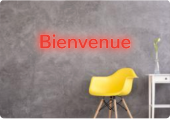 Custom text: Bienvenue
