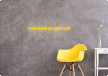 Custom text: Vient boire un petit café