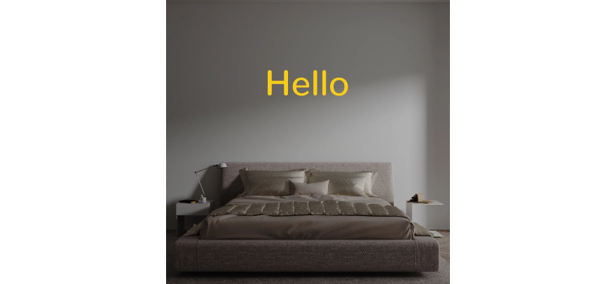 Custom text: Hello