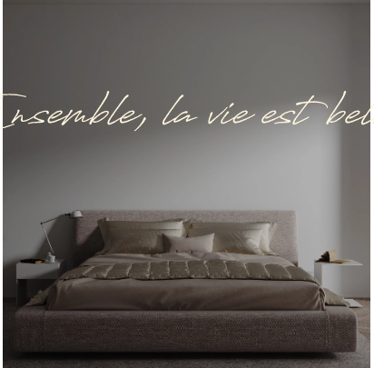 Custom text: Ensemble, la vie est belle