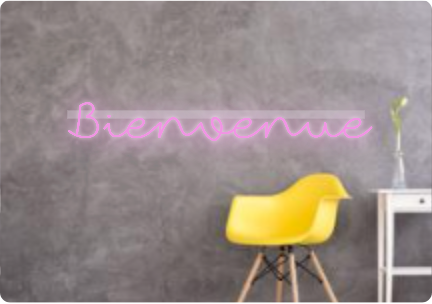 Custom text: Bienvenue