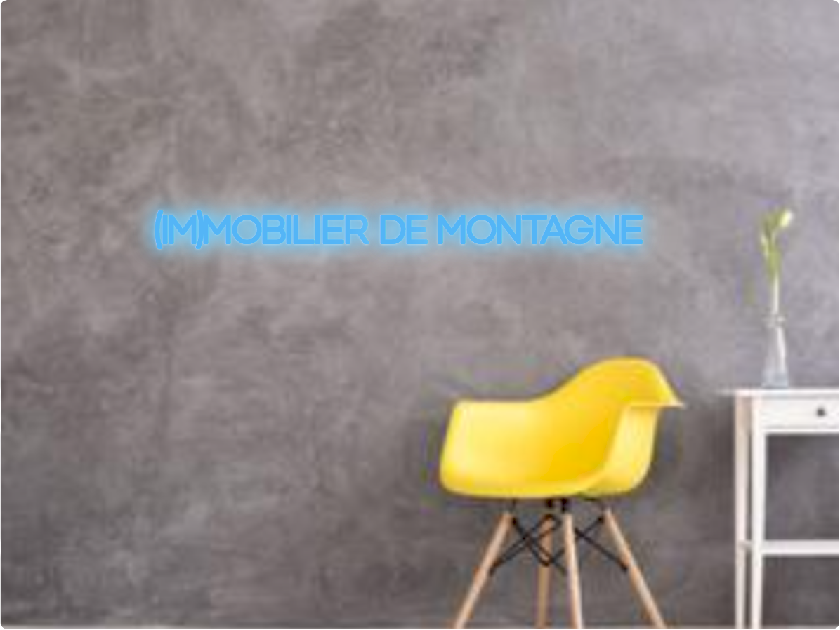 Custom text: (IM)MOBILIER DE MONTAGNE