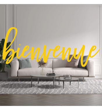 Custom text: bienvenue