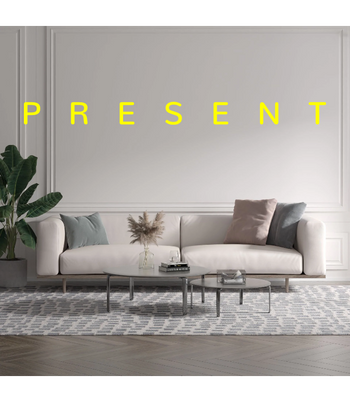 Custom text: P   R   E   S   E   N   T