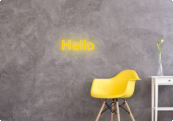 Custom text: Hello