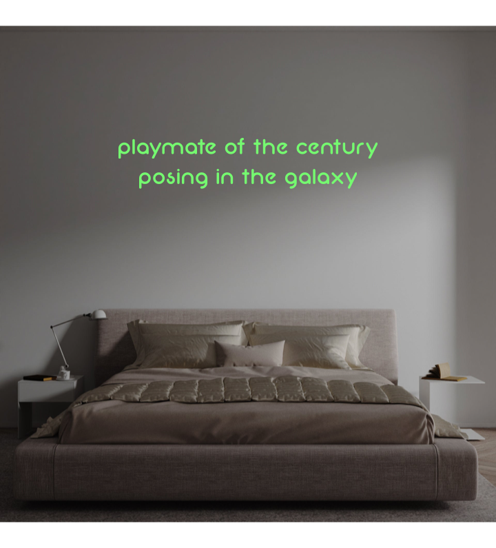 Custom text: playmate of the century
posing in the galaxy