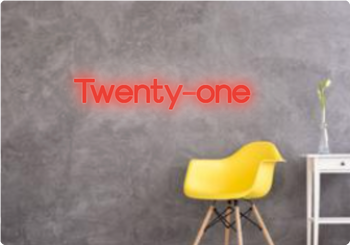 Custom text: Twenty-one