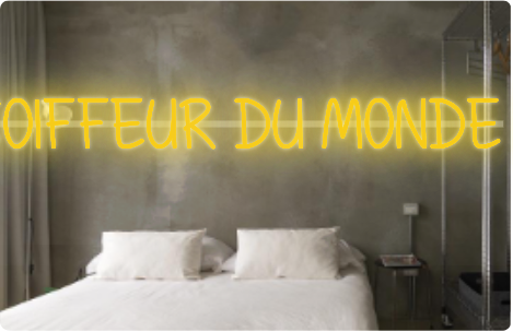 Custom text: COIFFEUR DU MONDE