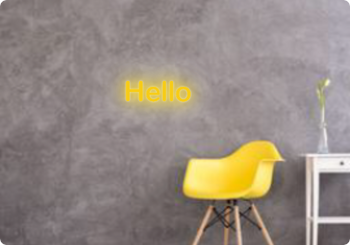 Custom text: Hello