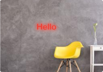 Custom text: Hello