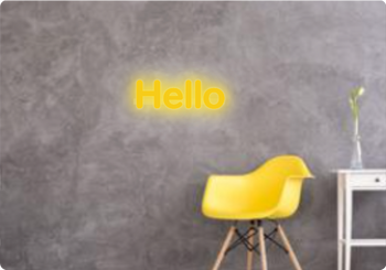 Custom text: Hello