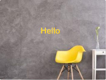 Custom text: Hello