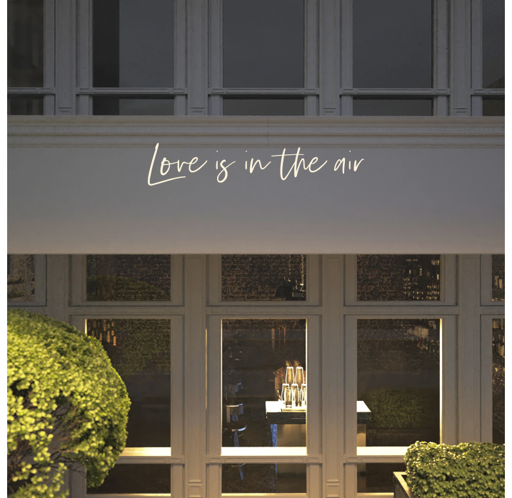 Custom text: Love is in the air