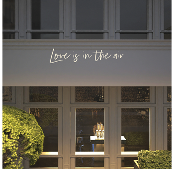 Custom text: Love is in the air