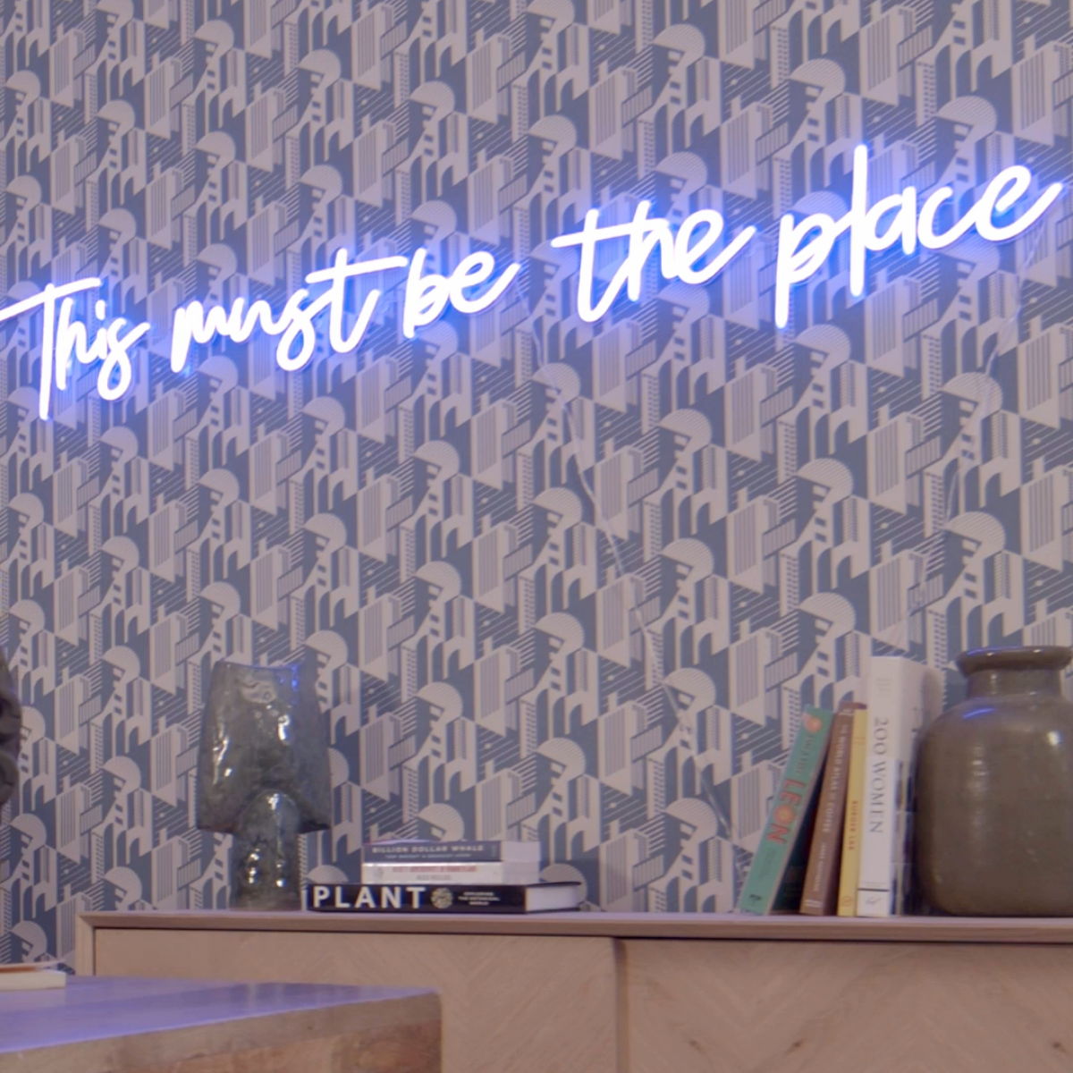 This must be the place - neon LED sign