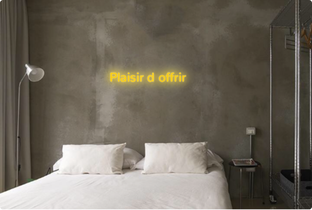 Custom text: Plaisir d offrir