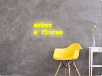 Custom text: arbor 
& flores
