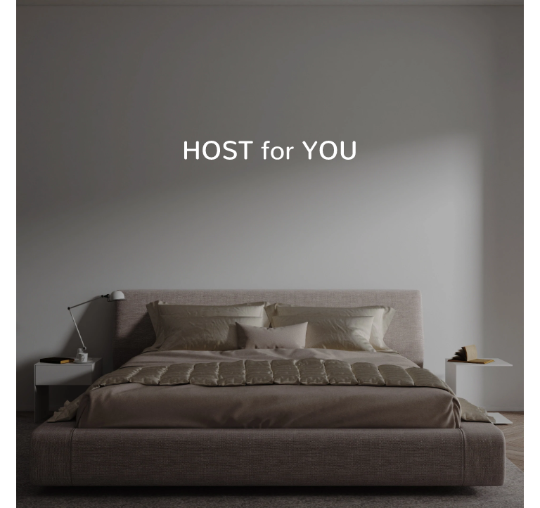 Custom text: HOST for YOU
